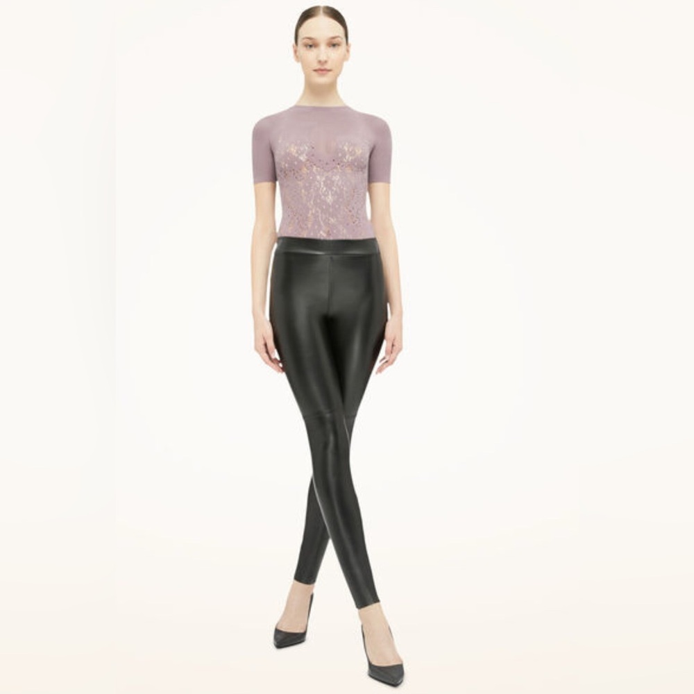 Wolford Estella Faux Leather Leggings Black Size 6 (EU 36)